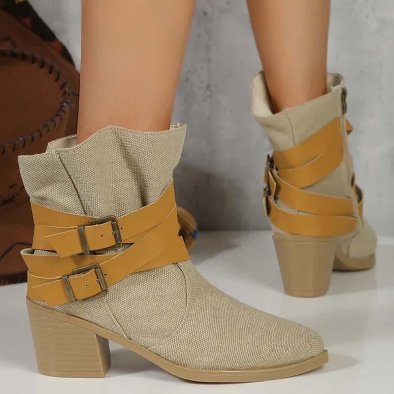 Vintage Chunky Heel Boots