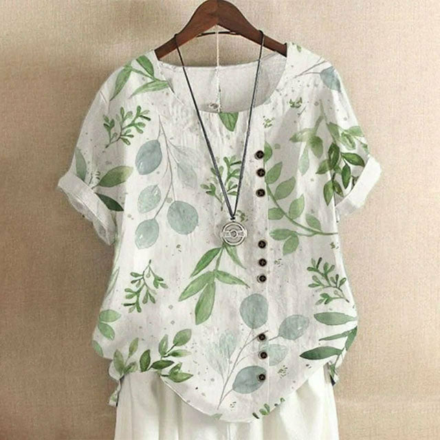 Casual Leaf Print T-Shirt