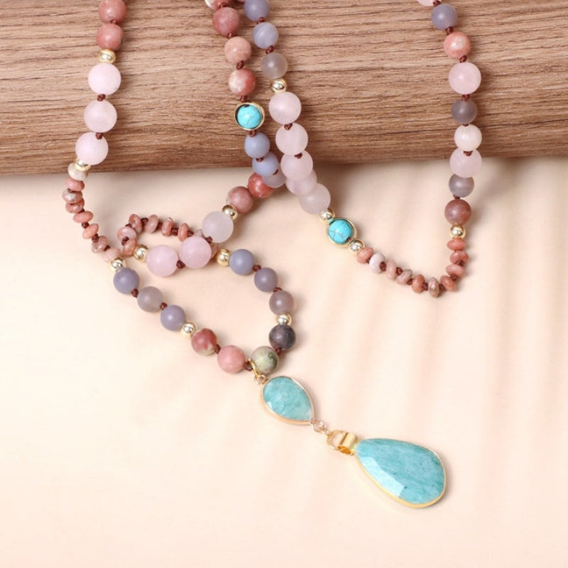 Bohemian Beaded Pendant Necklace