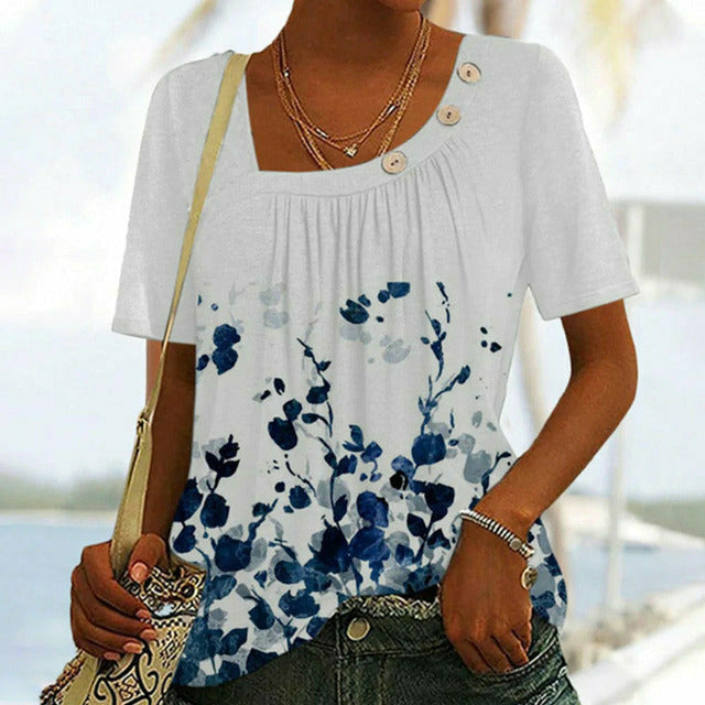 Casual Floral Print Blouse