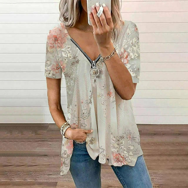 Casual Floral Print Blouse