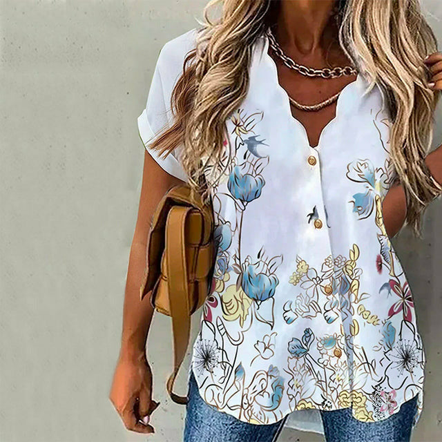 Casual Floral Print Blouse