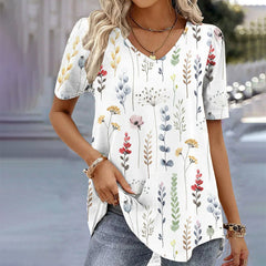 Elegant Floral Print T-Shirt