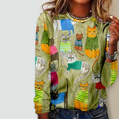 Creative Cat Print T-Shirt