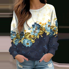 Casual Floral Print Sweatshirt