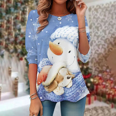 Casual Christmas Print T-Shirt