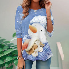 Casual Christmas Print T-Shirt