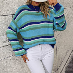 Casual Striped Knit Sweater