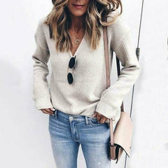 Casual Solid knitted Sweater