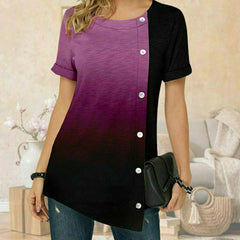 Gradient Irregular Patchwork T-Shirt