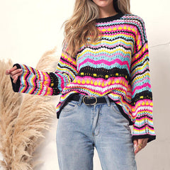 Colourful Striped Knit Sweater