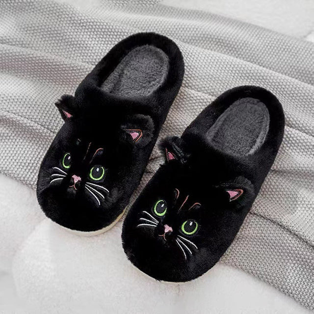 Warm Plush Cat Slippers