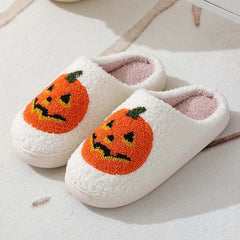 Halloween Pumpkin Plush Slippers