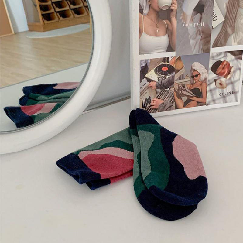 Vintage Color Block Socks