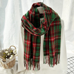 Fringed Plaid Scarf