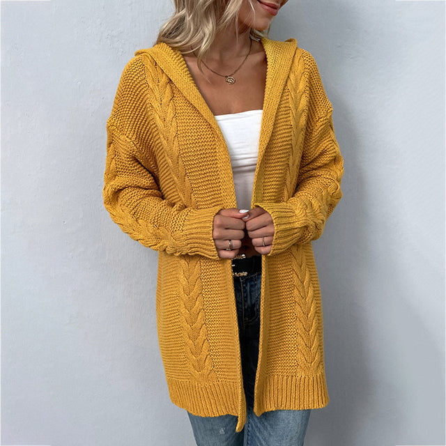 Casual Hooded Knitted Cardigan