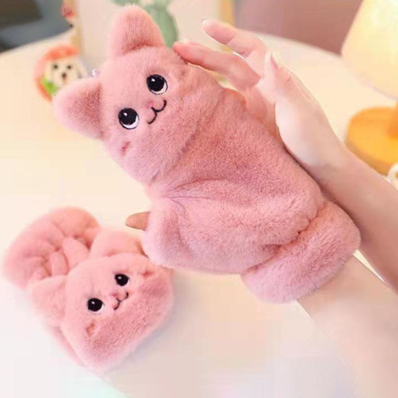 Cartoon Plush Warm Gloves