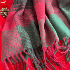 Christmas Plaid Fringed Scarf