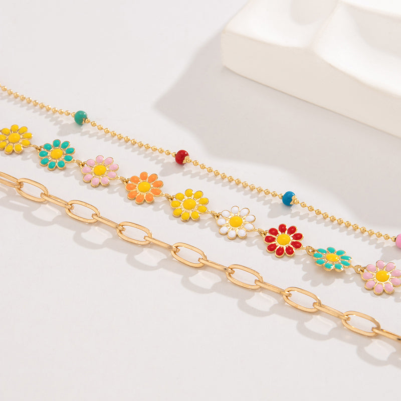 Colorful Daisy Necklace