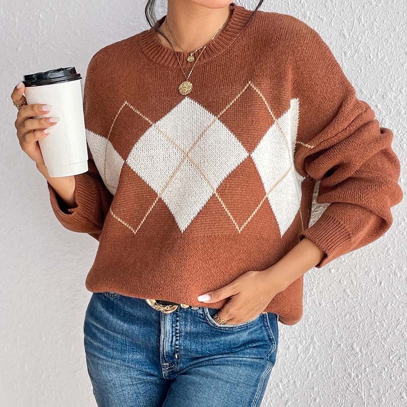 Casual Geometric Knit Sweater