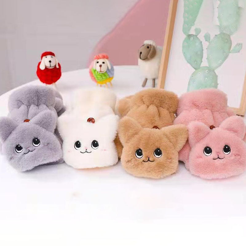 Cartoon Plush Warm Gloves