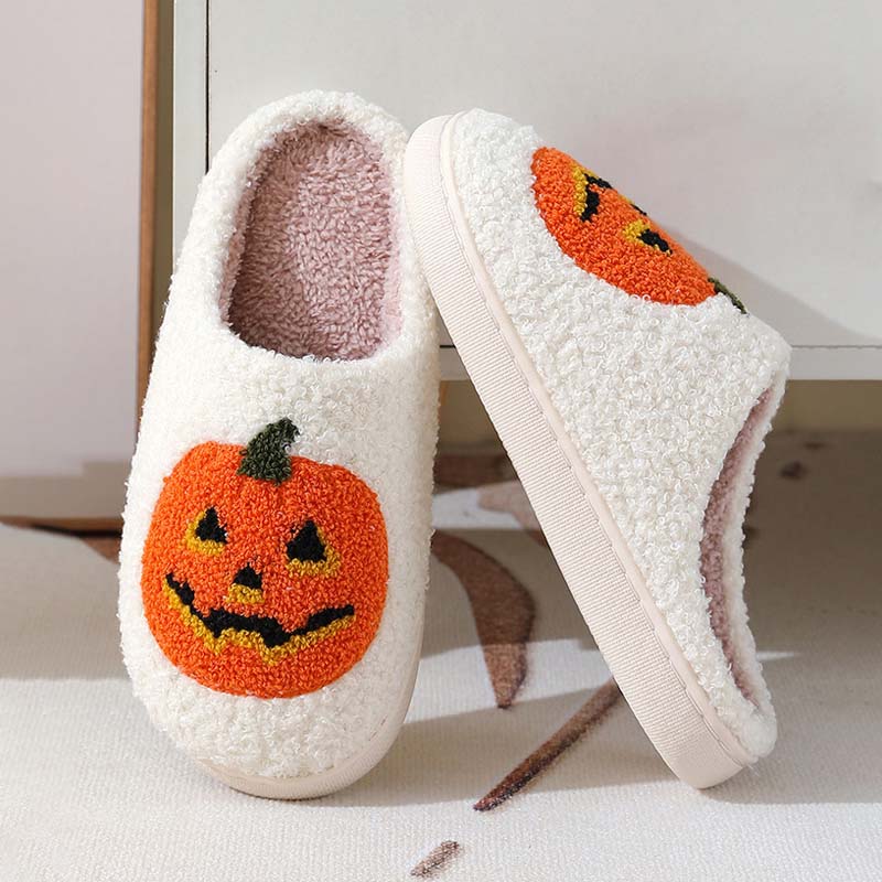 Halloween Pumpkin Plush Slippers