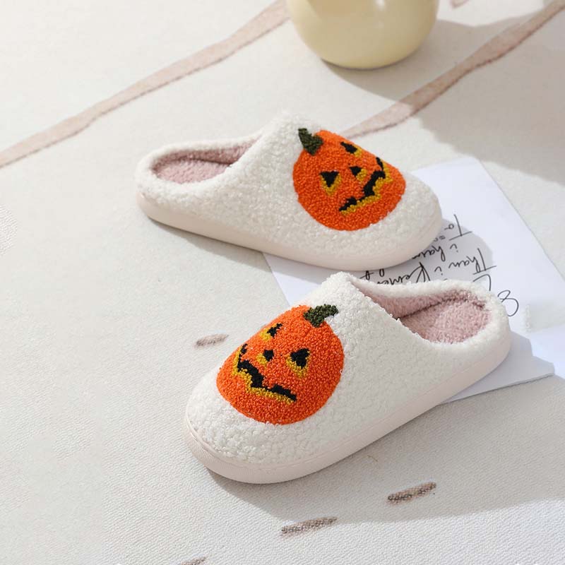 Halloween Pumpkin Plush Slippers