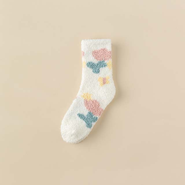 Warm Plush Floral Socks