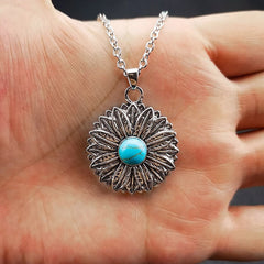 Bohemian Sunflower Pendant Necklace