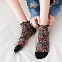 Vintage Casual Floral Socks