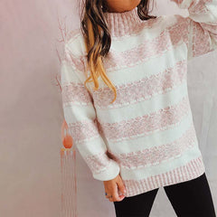 Casual Striped Knit Sweater