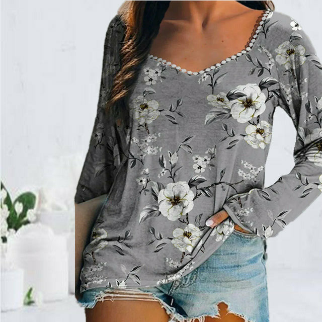 Vintage Floral Print Blouse