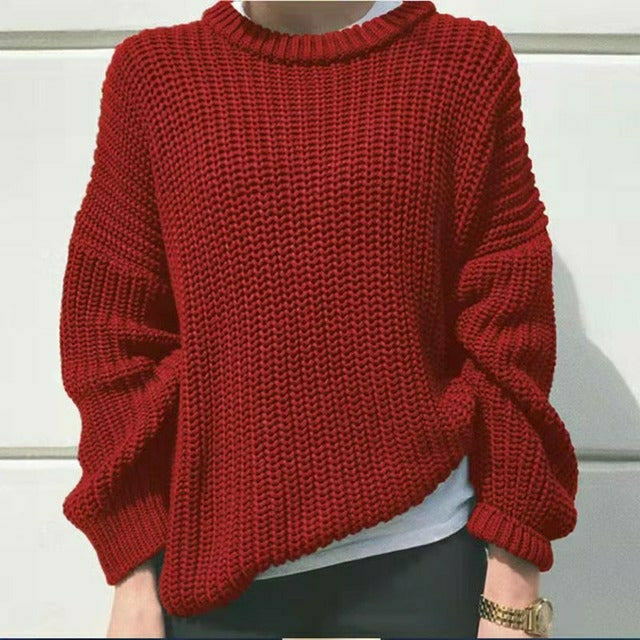 Casual Solid Knitted Sweater