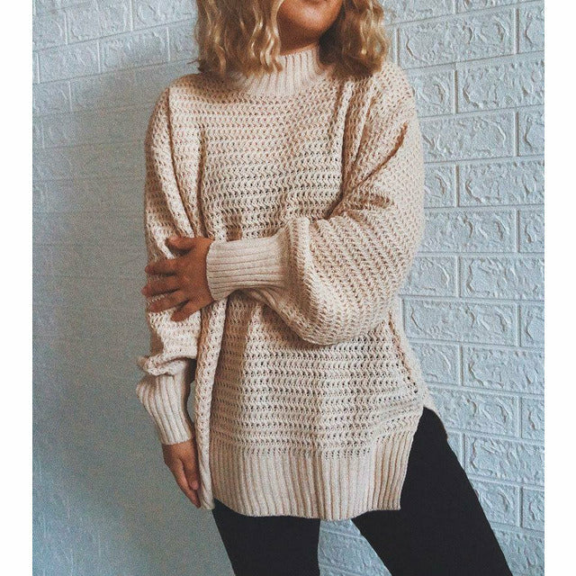 Elegant Loose Solid Sweater