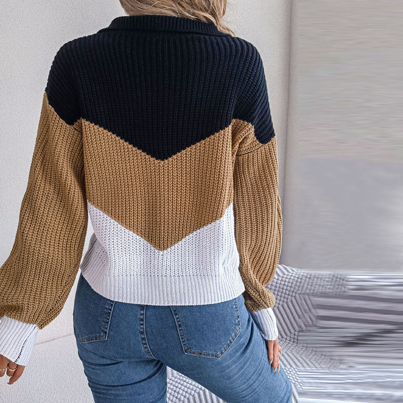 Colour Block Knit Sweater