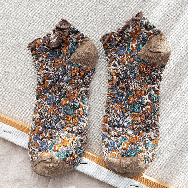 Vintage Casual Floral Socks