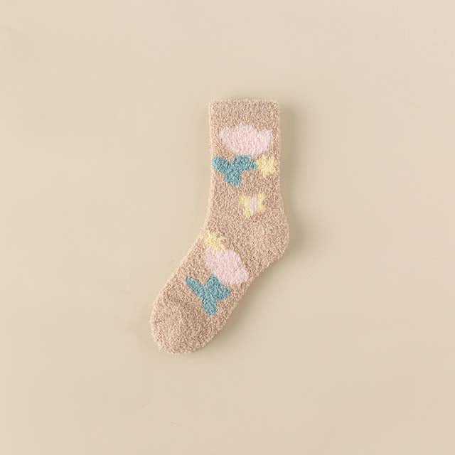 Warm Plush Floral Socks