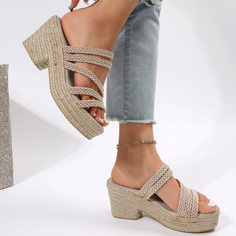 Chunky Heel Platform Sandals