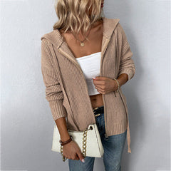 Casual Hooded Knitted Cardigan