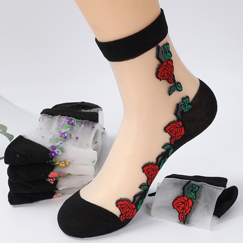 Pack Of 5 Pairs Of Floral Socks