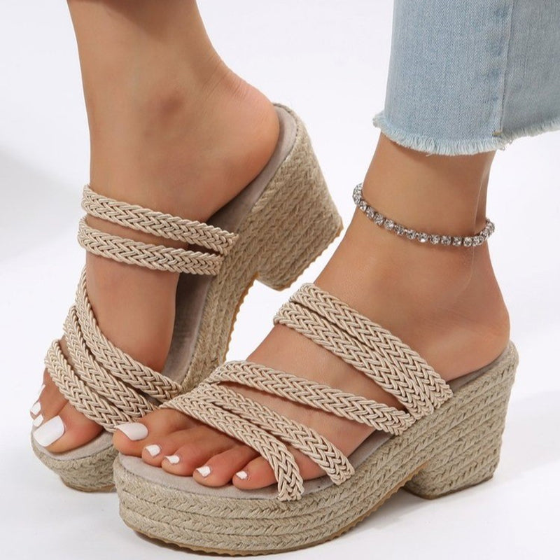 Chunky Heel Platform Sandals