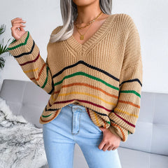 Casual Striped Knit Sweater