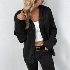 Casual Hooded Knitted Cardigan