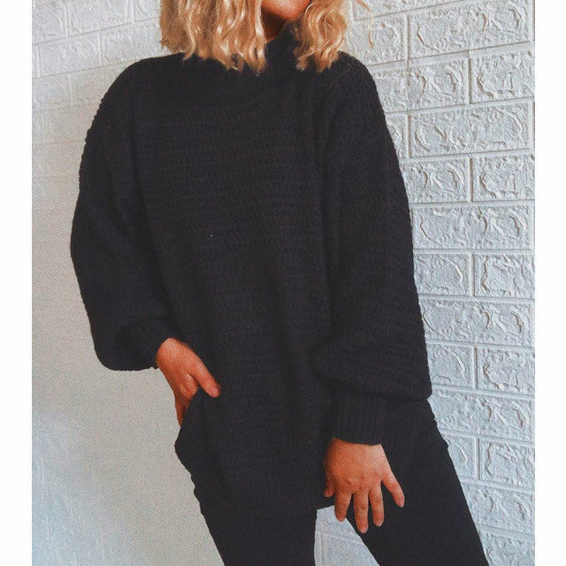 Elegant Loose Solid Sweater