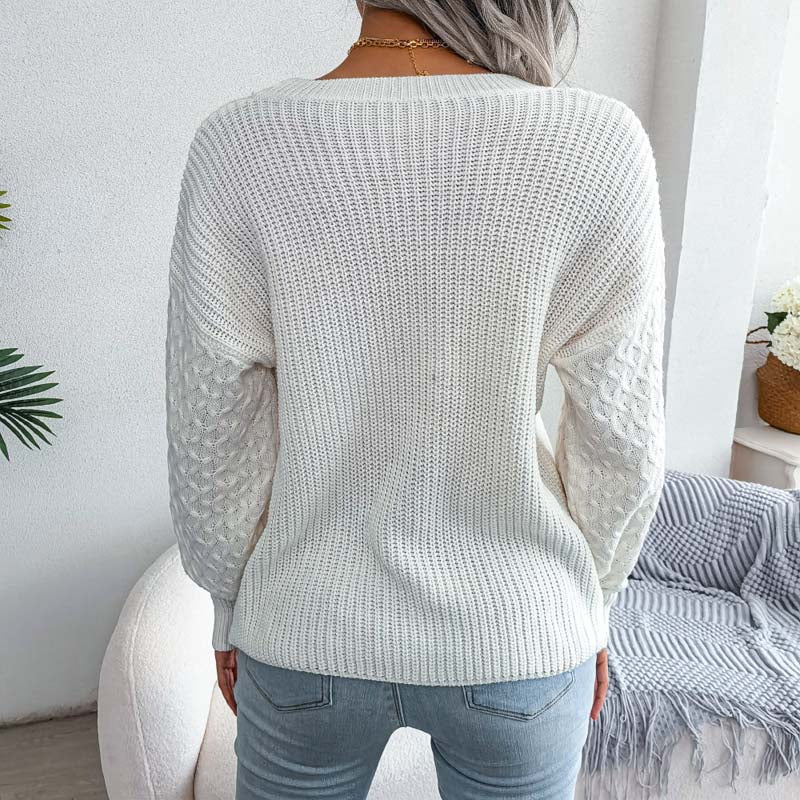 Casual Solid Colour Knit Sweater