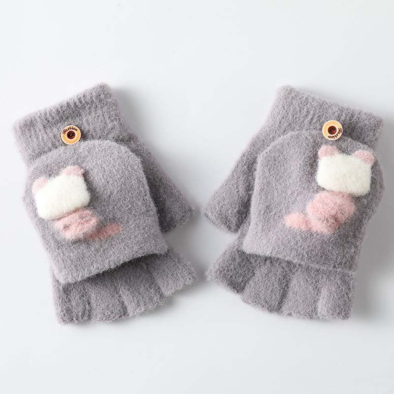 Warm Cartoon Cat Gloves