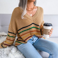 Casual Striped Knit Sweater