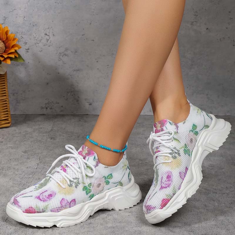 Floral Print Casual Sneakers