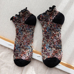 Vintage Casual Floral Socks