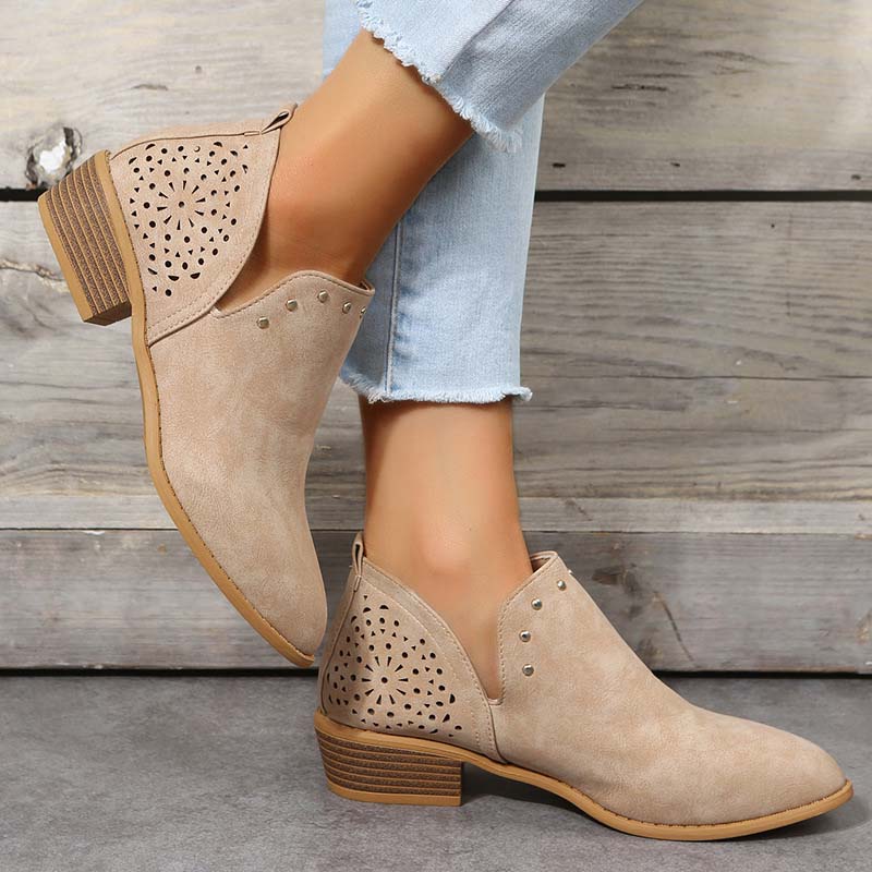 Retro Hollow Ankle Boots